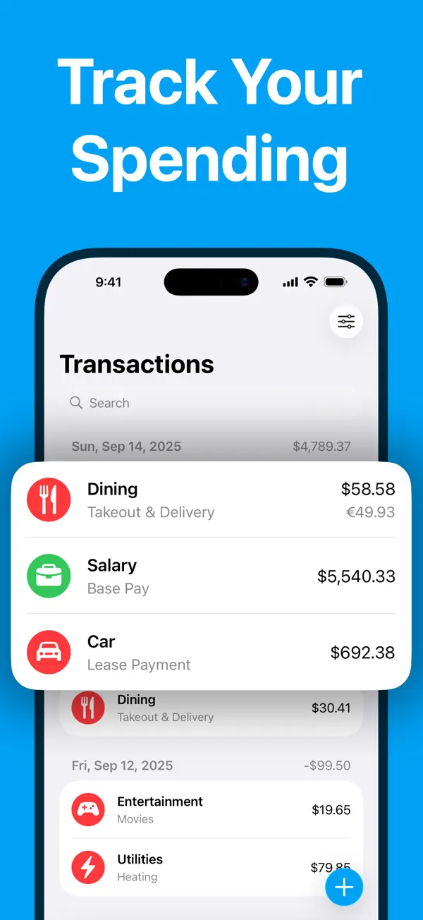 Track Your Spending - MoneyTime App Screenshot