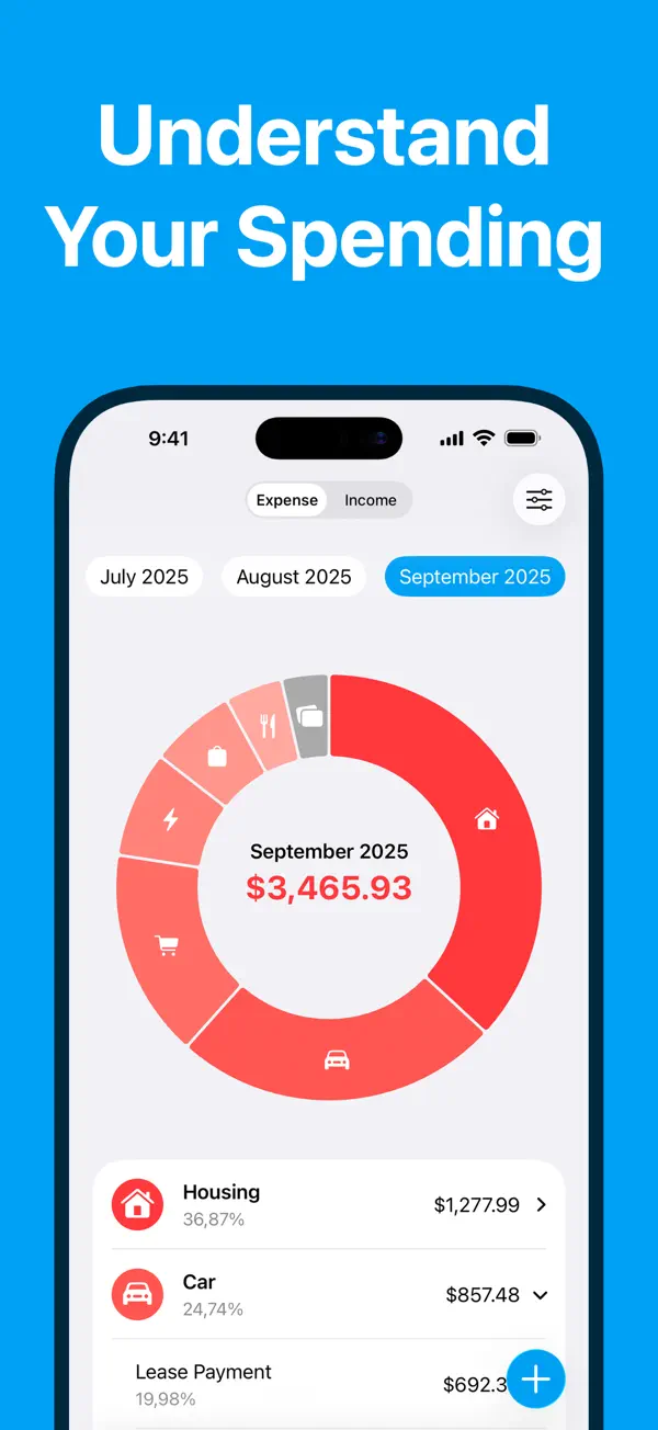 Understand Your Spending - MoneyTime App Screenshot